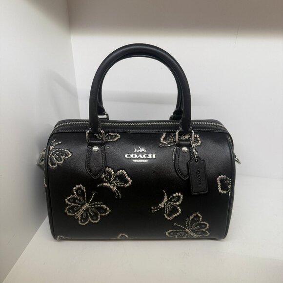 coach Rowan Satchel Bag With Butterfly Print cck88